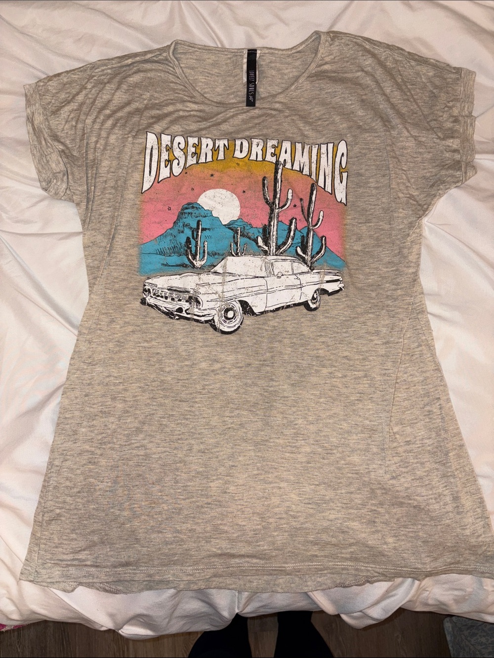 Desert Dreaming Graphic Tee - Light Gray